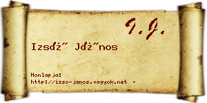 Izsó János névjegykártya