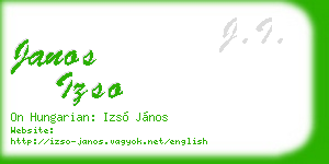 janos izso business card